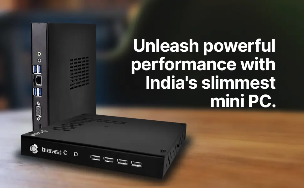 Thinvent® Treo Mini PC, Intel® Core™ i3-1215U processor (6 core, up to 4.4 GHz, 10 MB cache), 8GB DDR4 RAM, 256GB SSD, 12V 5A Adapter, No WiFi, DOS treo_1.webp